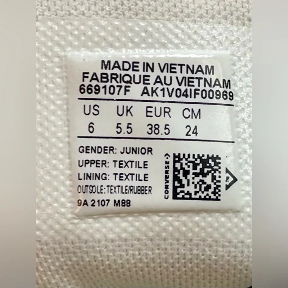 Big girls / junior size 6 Converse high top “Neon Unicorn” sneakers - Picture 9 of 9